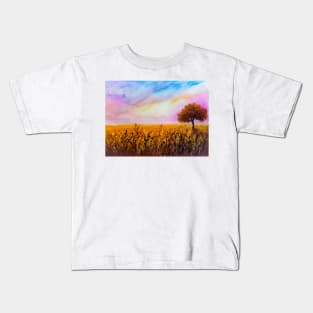 Single tree in the field Kids T-Shirt